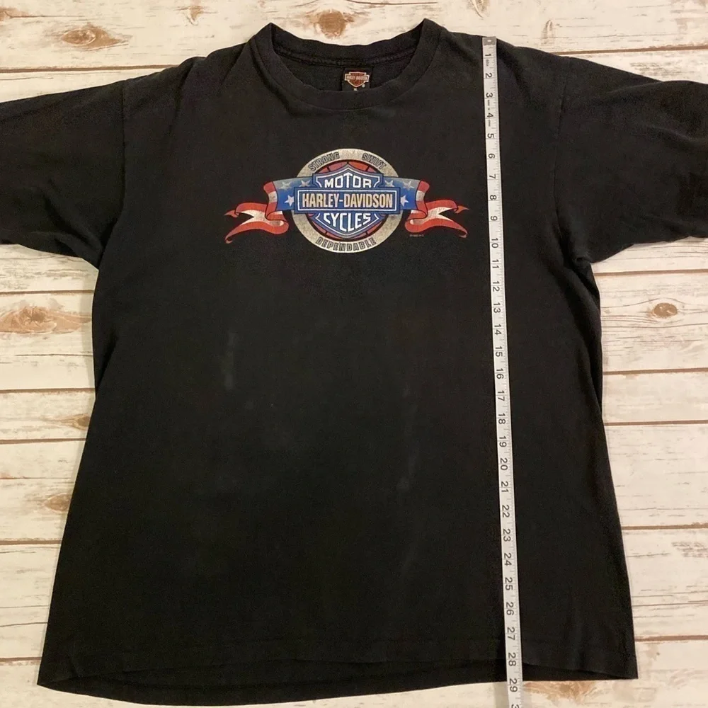 Vintage 1995 Harley-Davidson Black Bill Chaney Graphic T-Shirt XL
